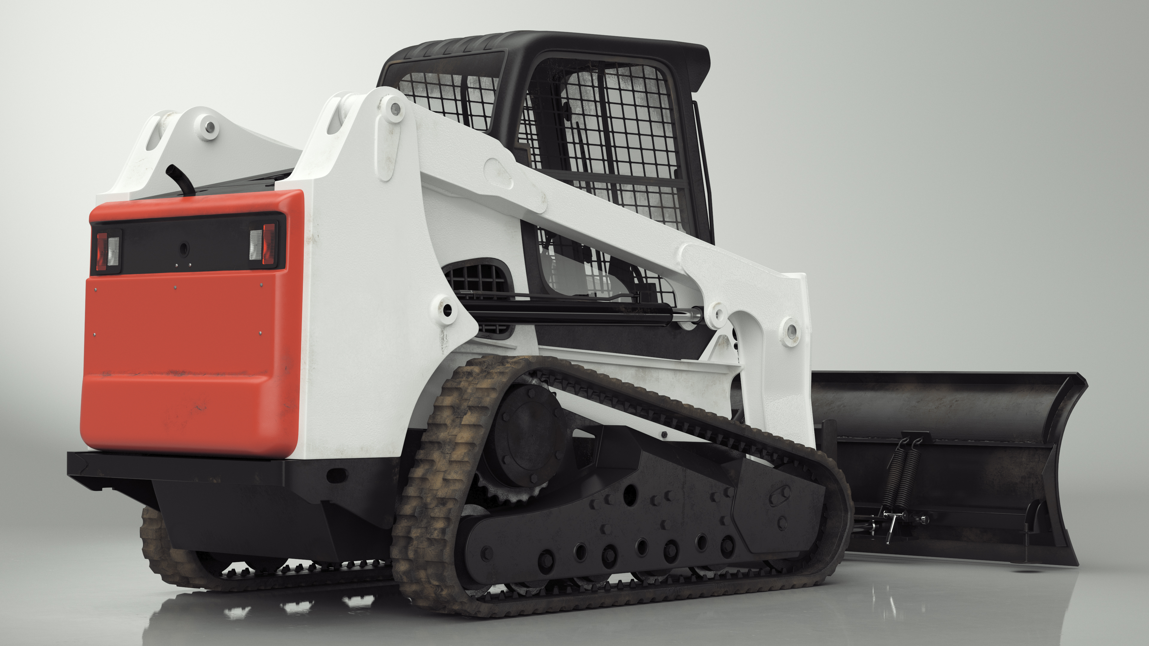 Tracked Skid Steer Bobcat With Dozer Blade 3D