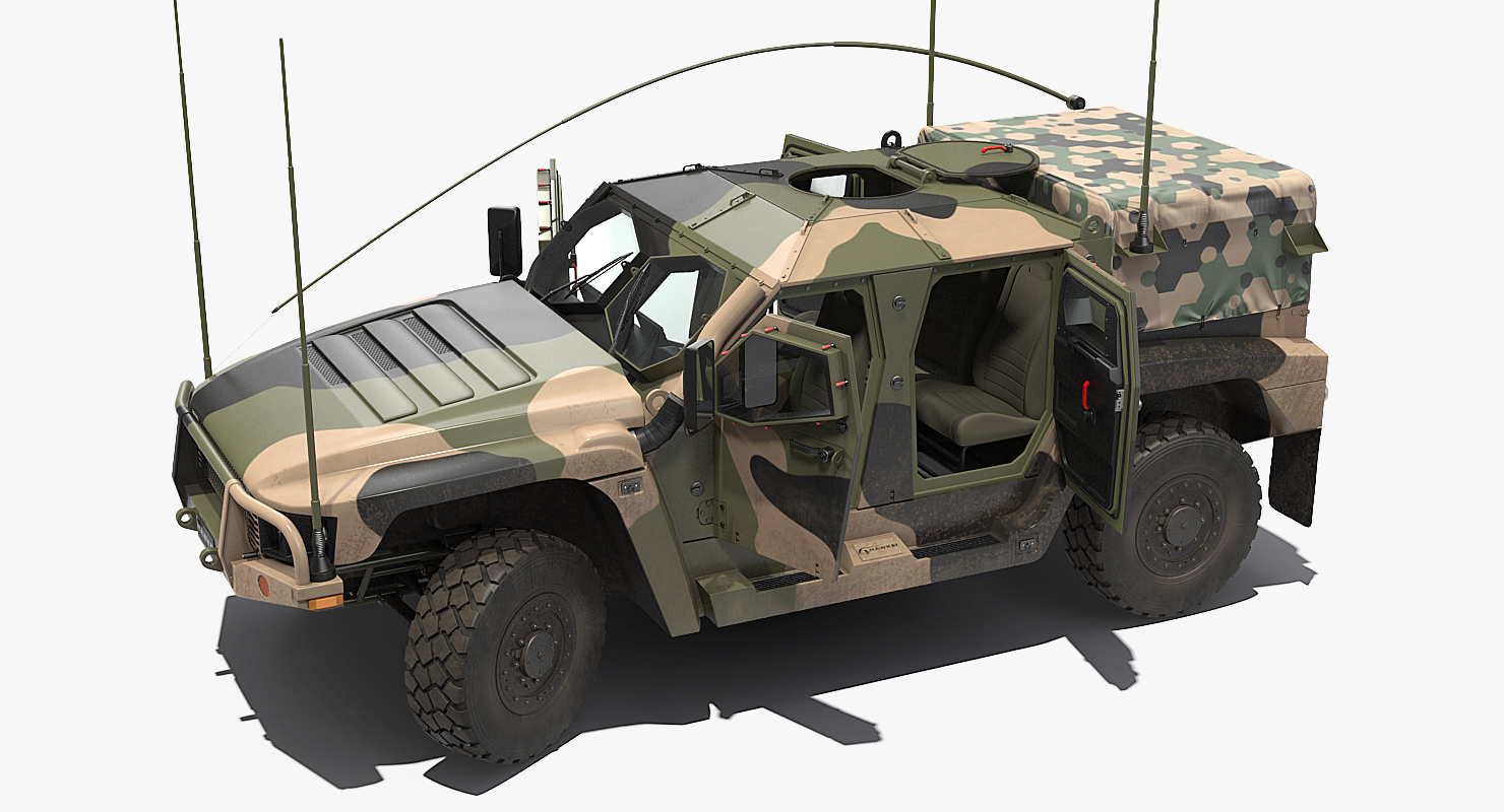 3D High Mobility Protected Vehicle Hawkei PMV 4x4 Camo