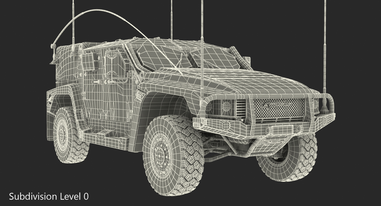 3D High Mobility Protected Vehicle Hawkei PMV 4x4 Camo