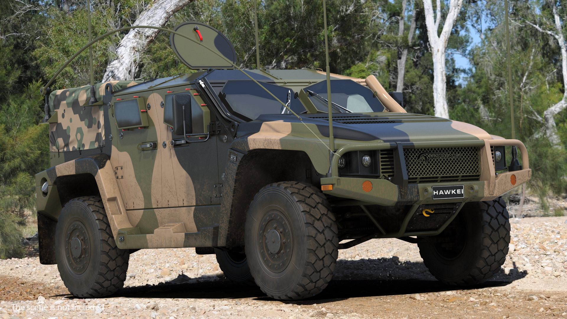 3D High Mobility Protected Vehicle Hawkei PMV 4x4 Camo