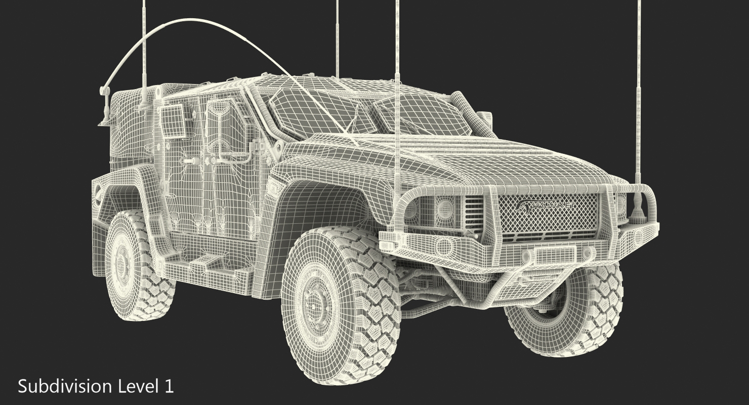 3D High Mobility Protected Vehicle Hawkei PMV 4x4 Camo