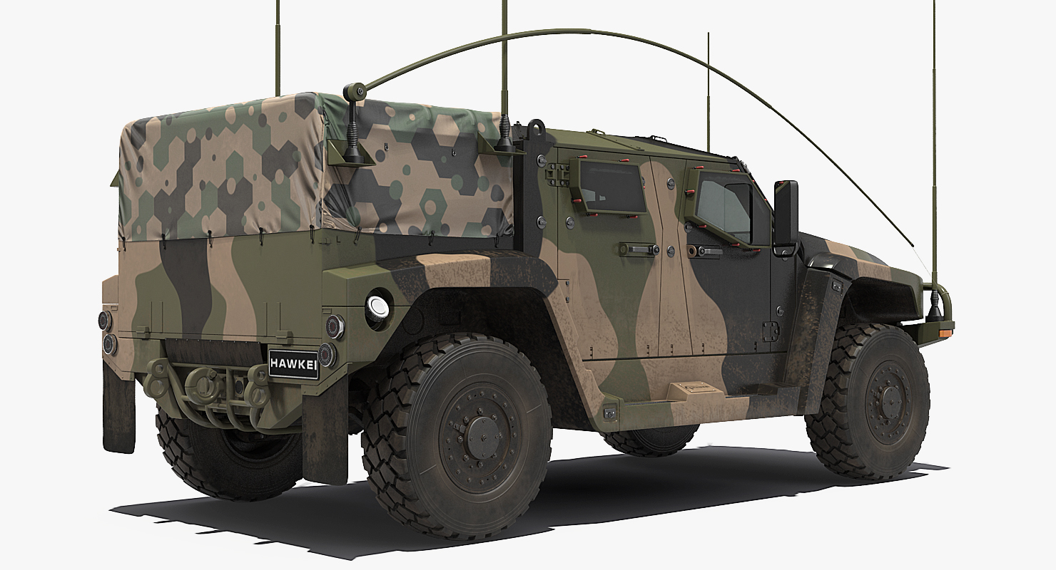 3D High Mobility Protected Vehicle Hawkei PMV 4x4 Camo