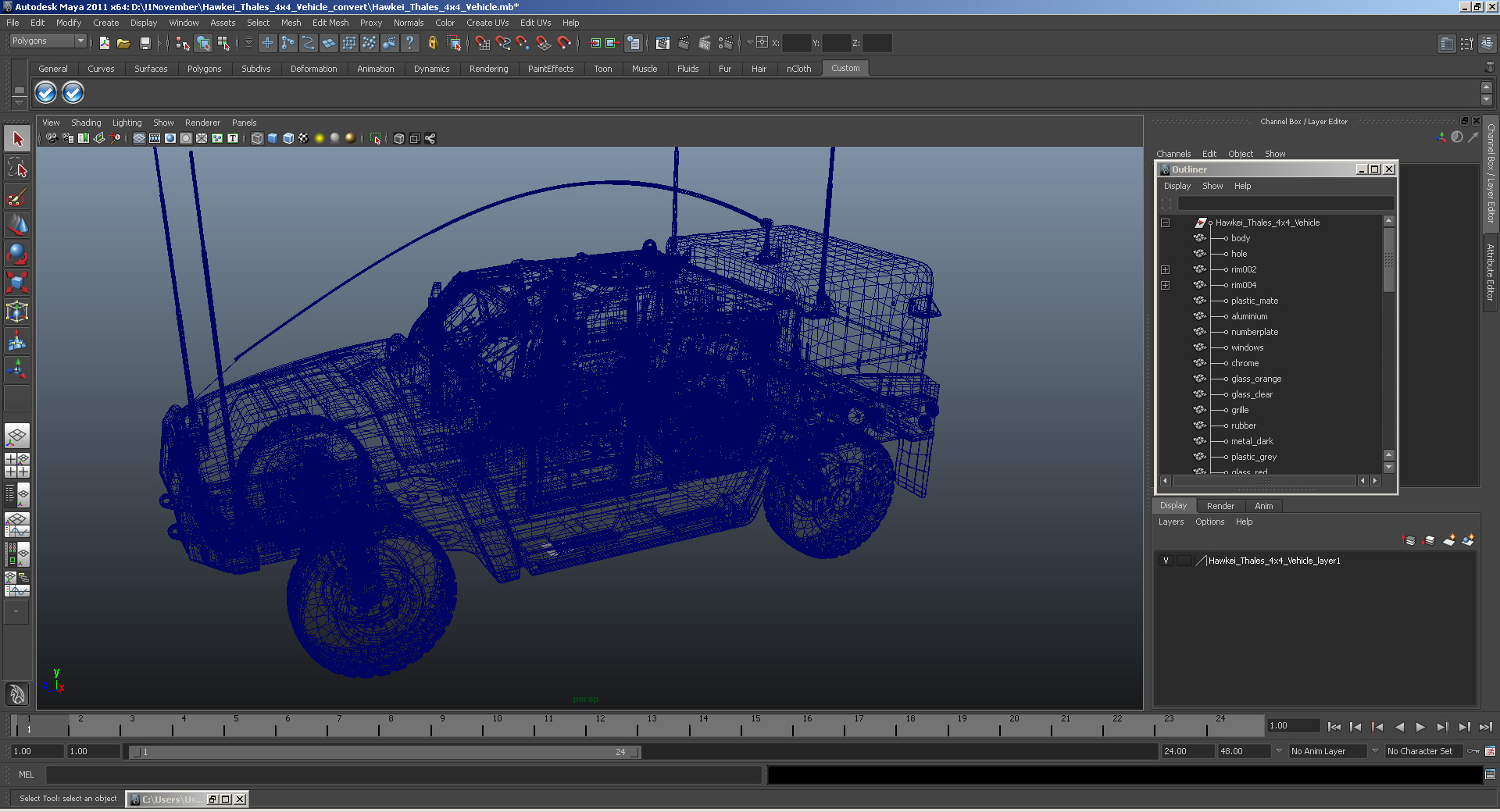 3D High Mobility Protected Vehicle Hawkei PMV 4x4 Camo