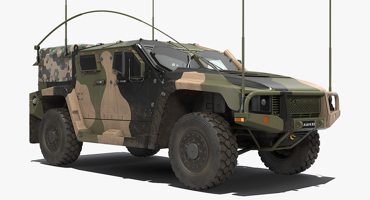 3D High Mobility Protected Vehicle Hawkei PMV 4x4 Camo