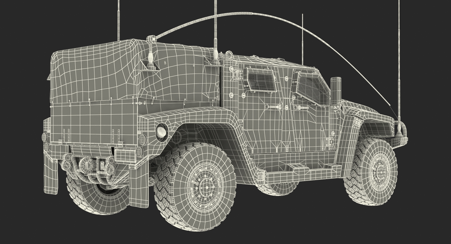 3D High Mobility Protected Vehicle Hawkei PMV 4x4 Camo