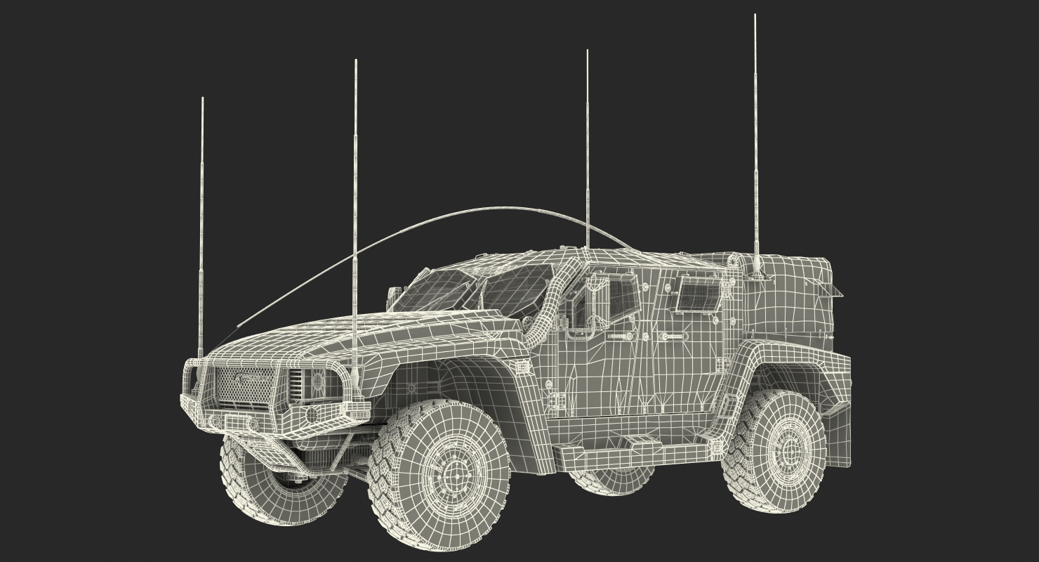 3D High Mobility Protected Vehicle Hawkei PMV 4x4 Camo