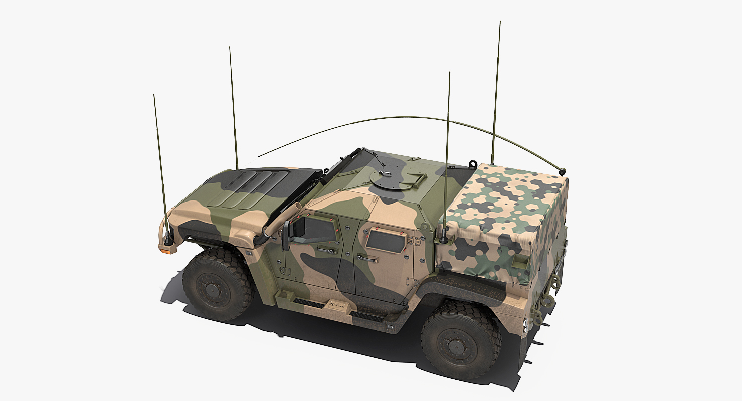 3D High Mobility Protected Vehicle Hawkei PMV 4x4 Camo