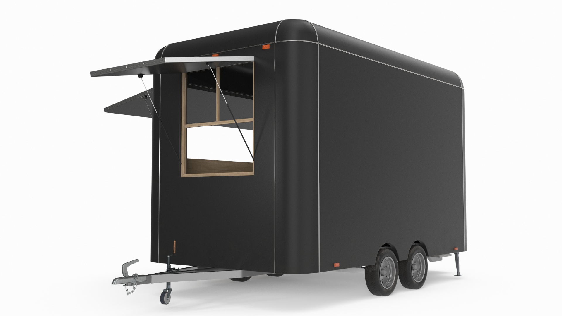 Food Trailer Black Empty 3D model