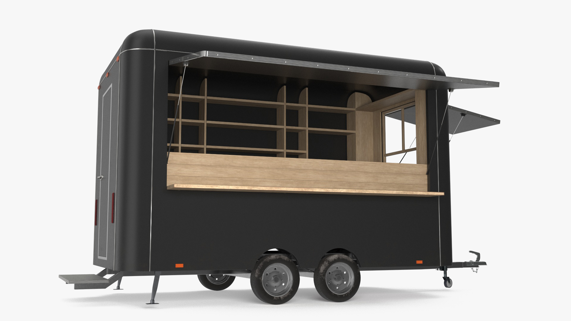 Food Trailer Black Empty 3D model