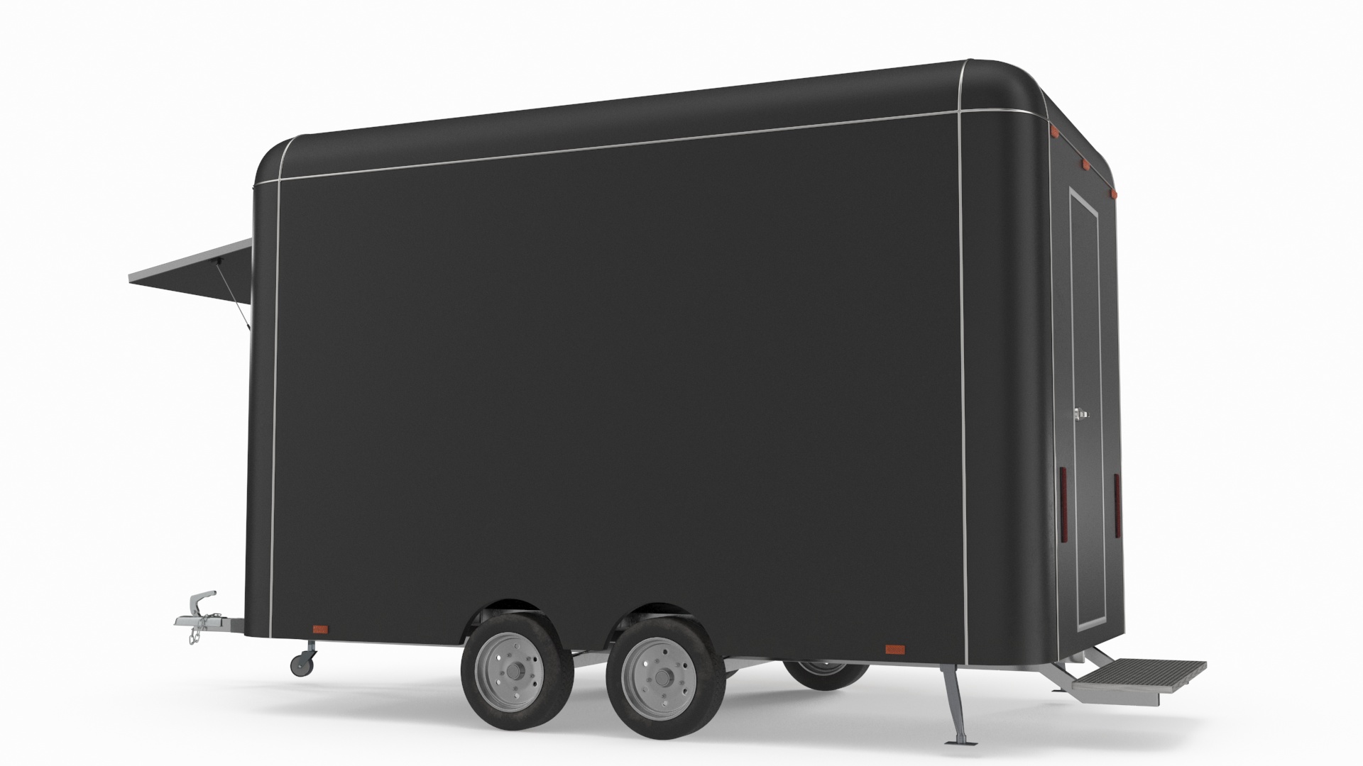 Food Trailer Black Empty 3D model