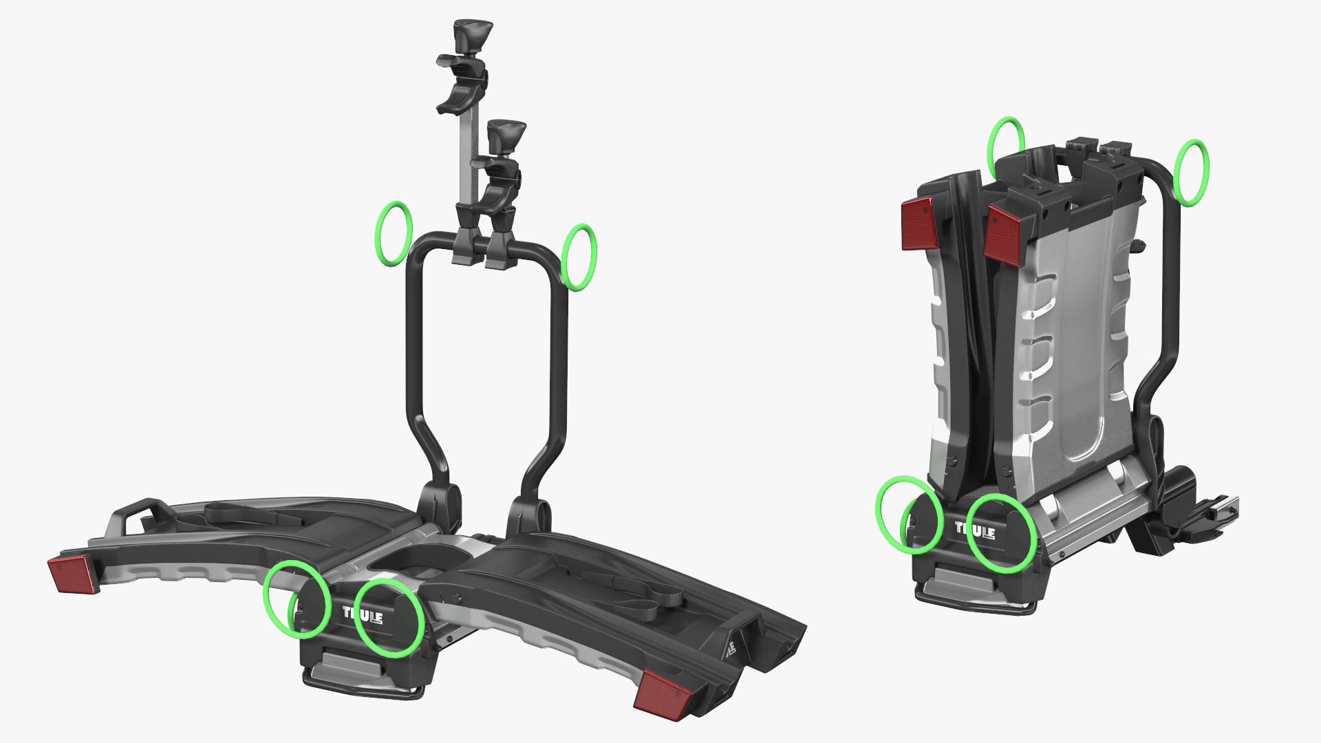 3D Thule EasyFold XT2 Bike Racks Rigged