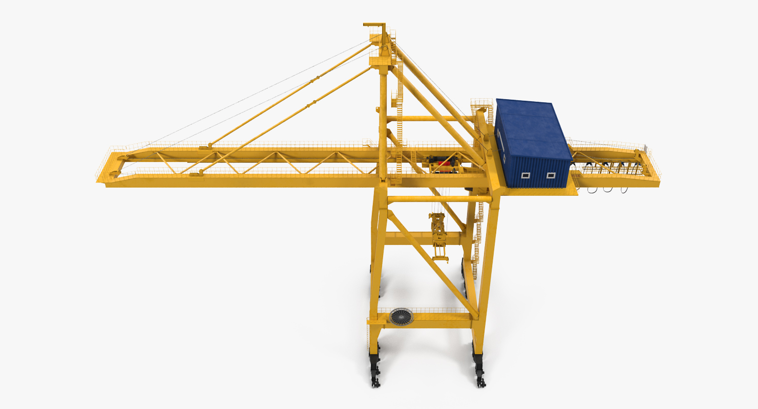 3D Quayside Container Crane Rigged