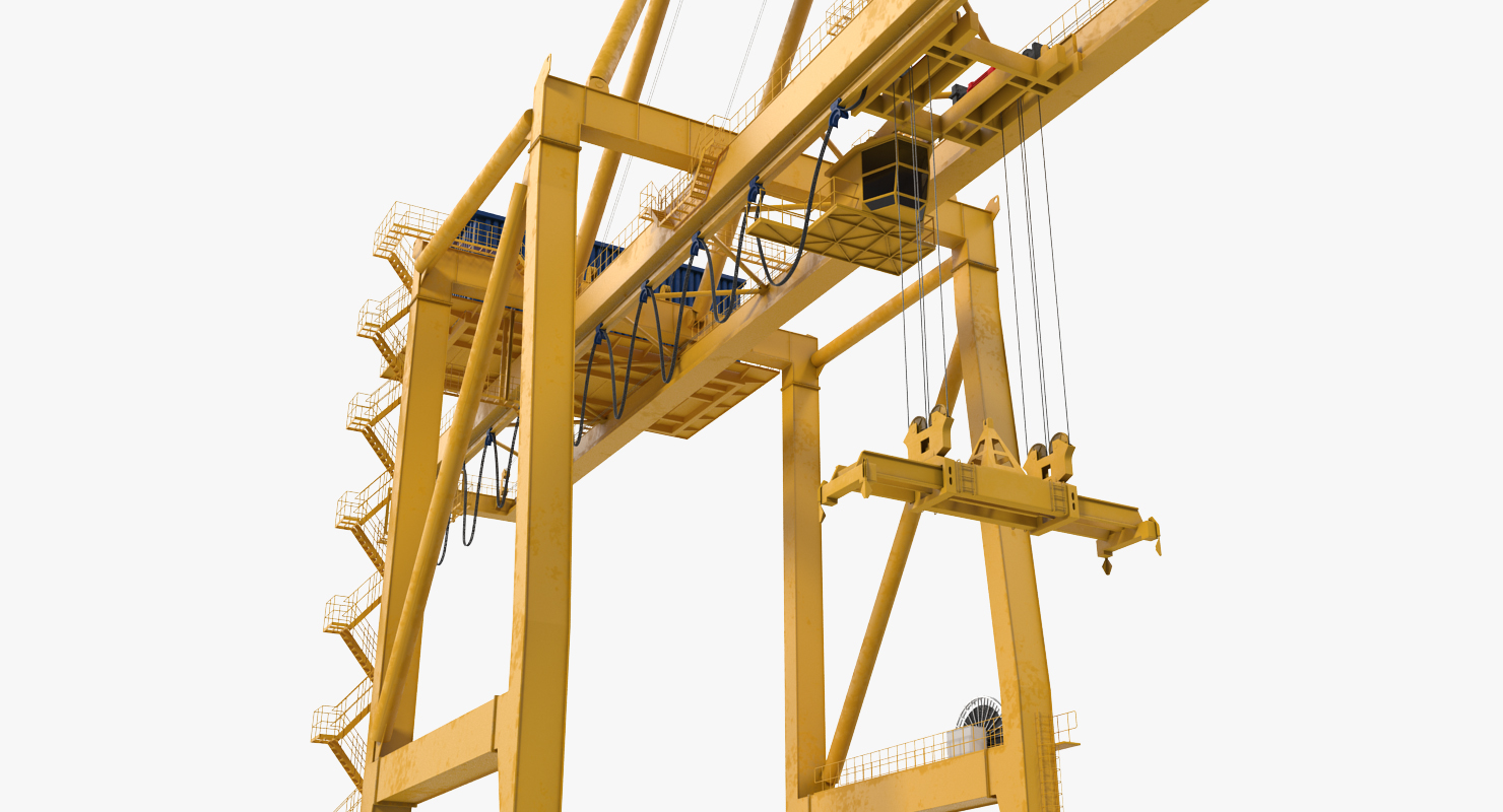 3D Quayside Container Crane Rigged