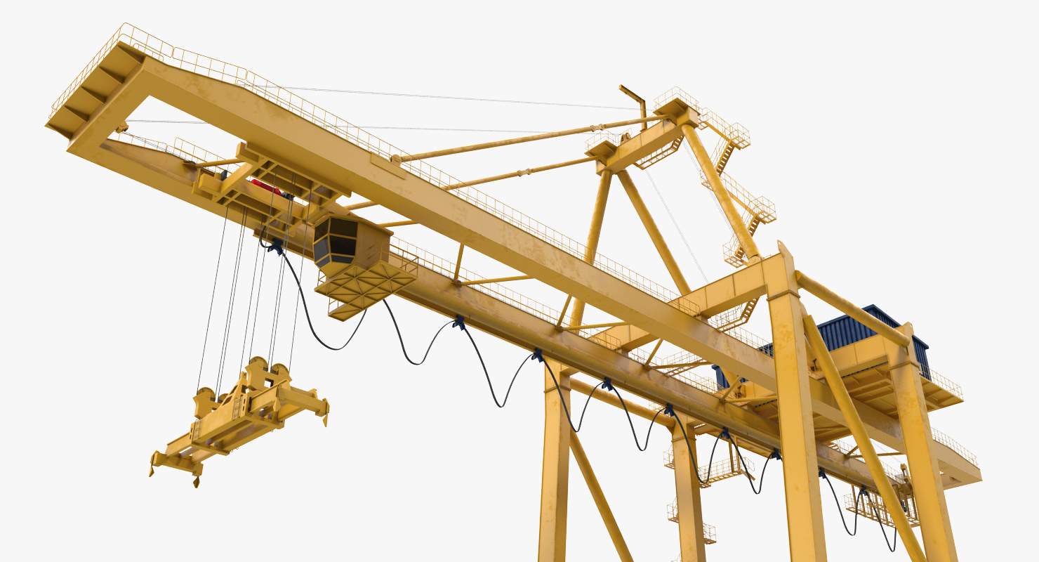 3D Quayside Container Crane Rigged