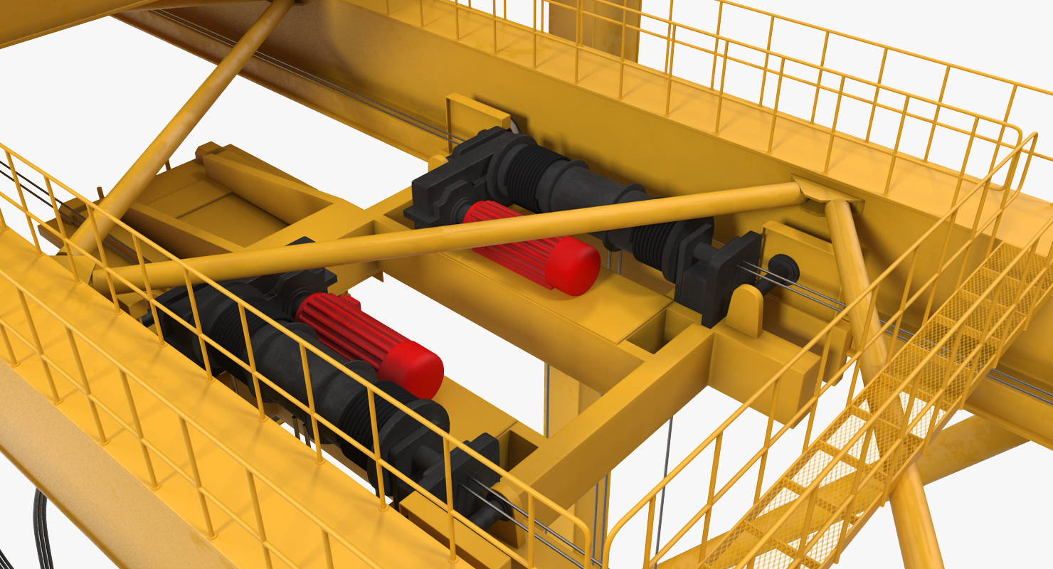 3D Quayside Container Crane Rigged