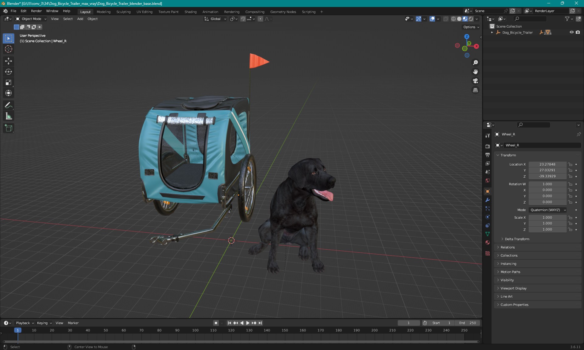 Dog Bicycle Trailer 3D model