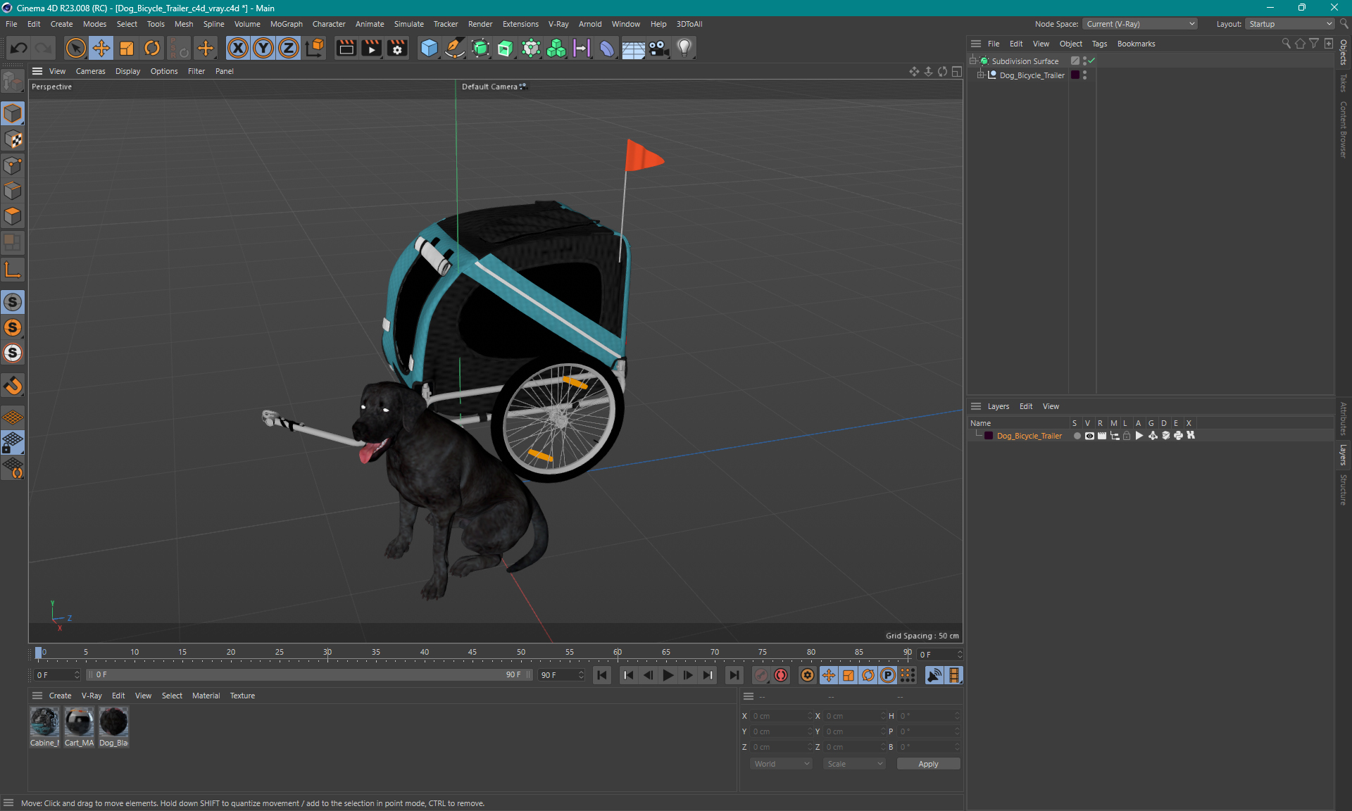 Dog Bicycle Trailer 3D model