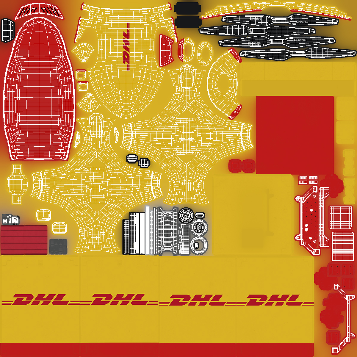 3D model DHL Quadcopter Drone