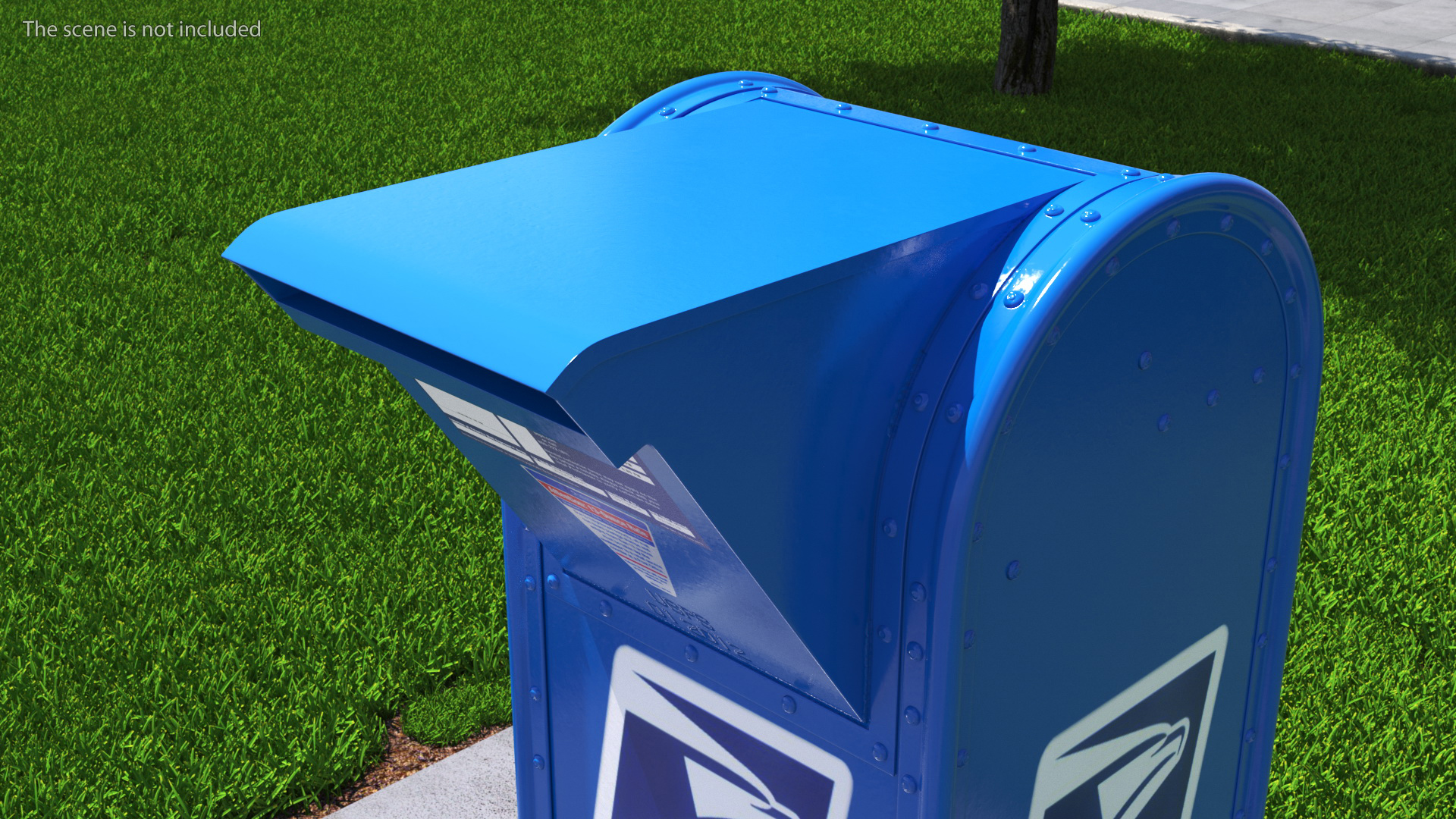 3D Blue Metal US Mailbox