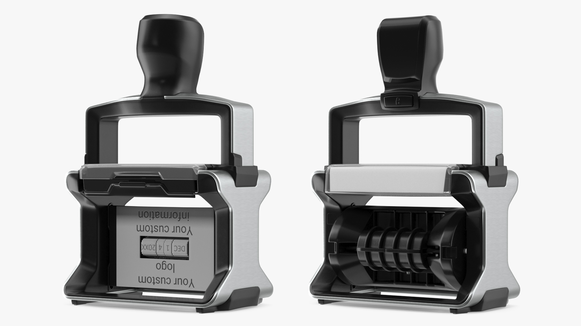 Professional Self Inking Date Stamp Rigged 3D