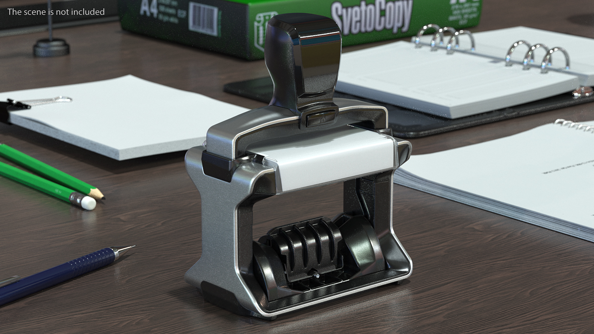 Professional Self Inking Date Stamp Rigged 3D