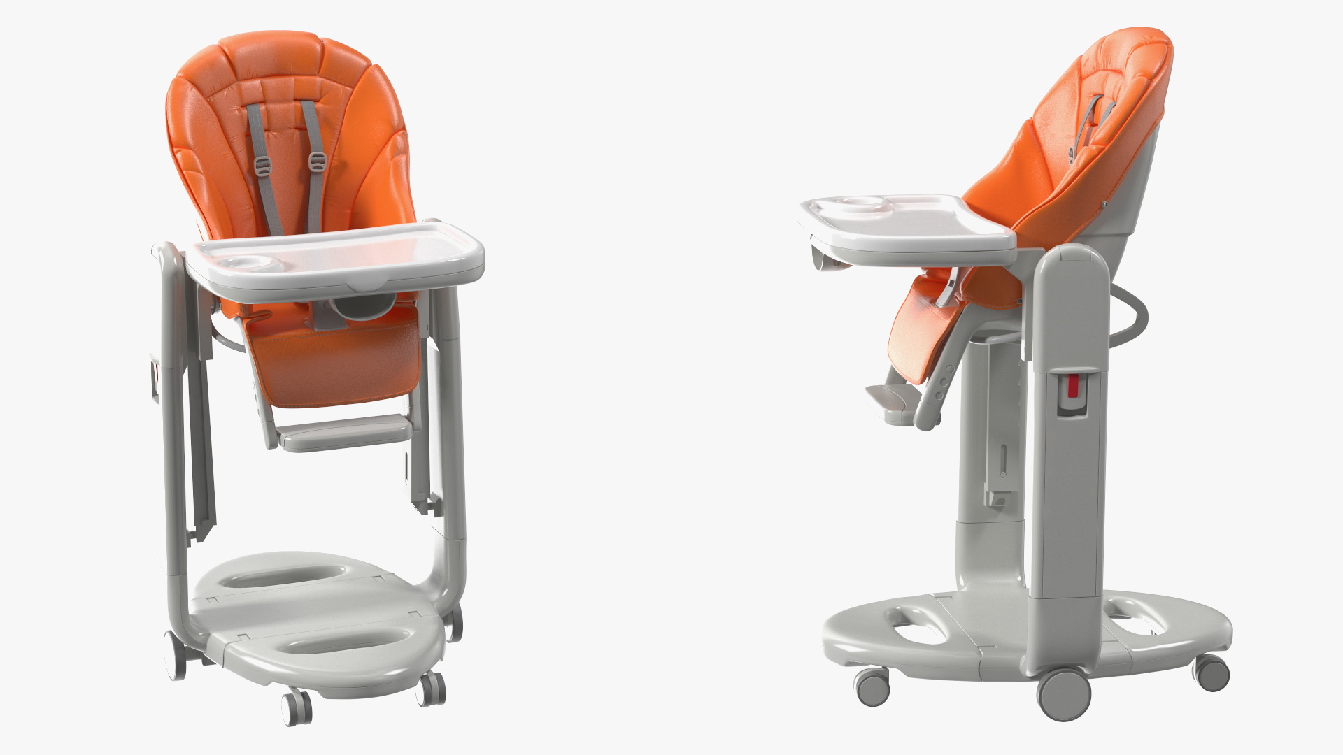 Folding High Chair Vertical Orange 3D model