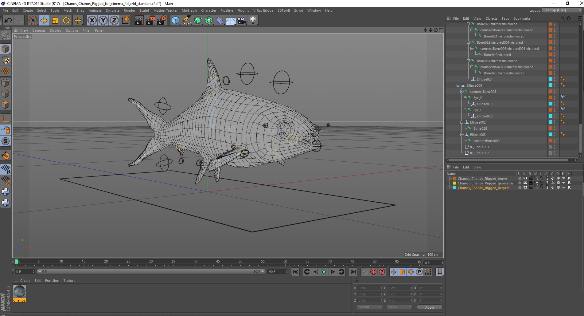 Chanos Chanos Rigged for Cinema 4D 3D model