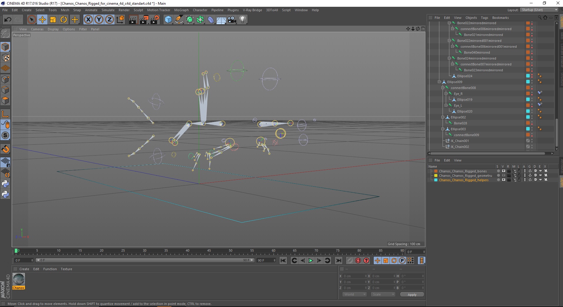 Chanos Chanos Rigged for Cinema 4D 3D model