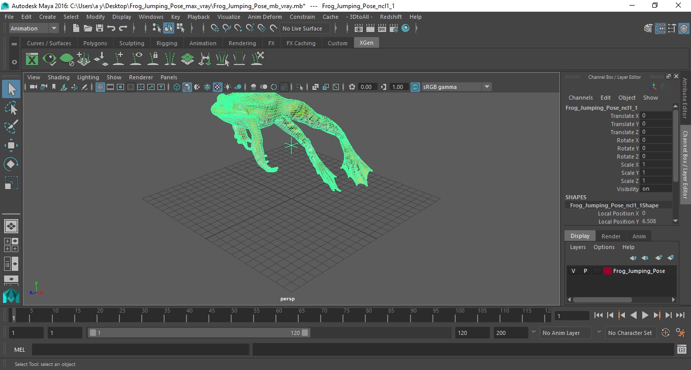 Frog Jumping Pose 3D