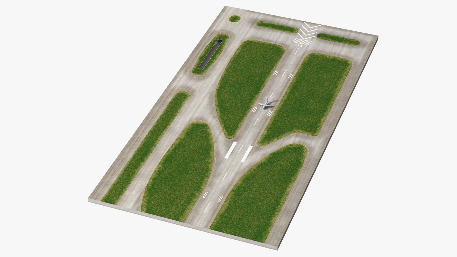 Airport Runway With Airbus A400M Atlas Military Transport 3D