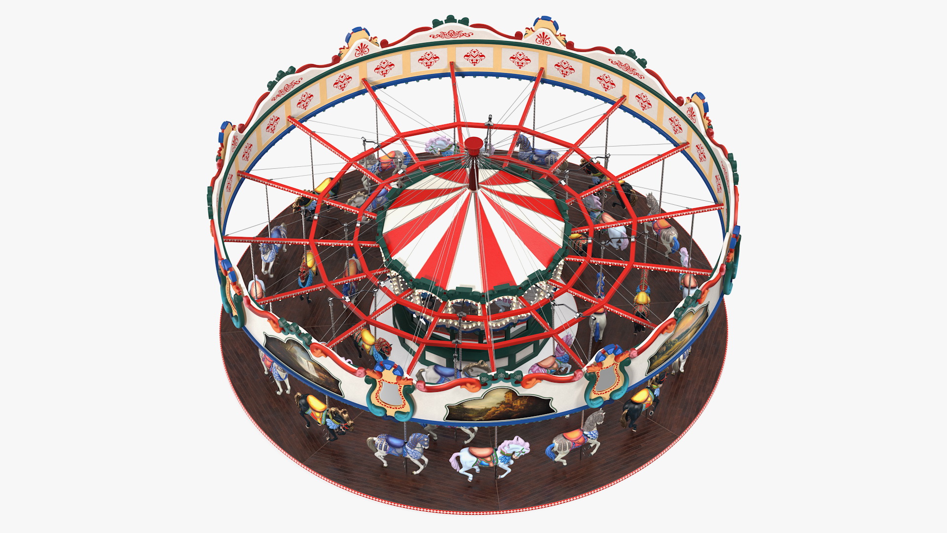 Amusment Park Carousel 3D