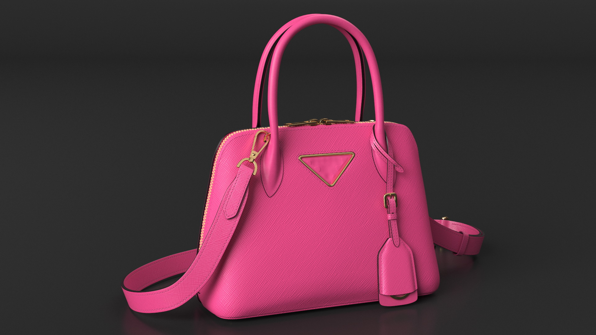 3D Fashionable Leather Bag Magenta