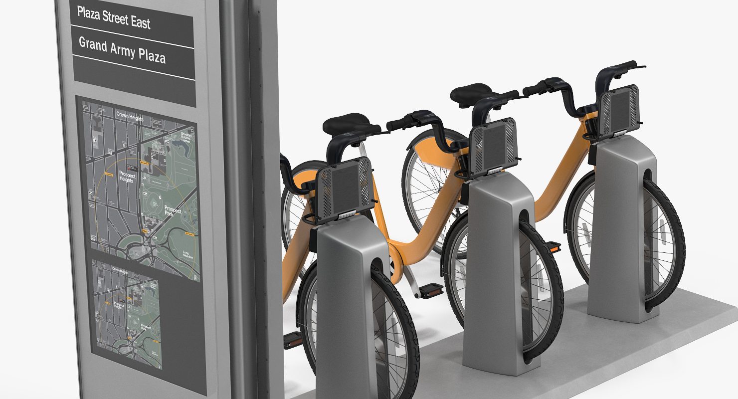 3D Sharing Pay Station with Bicycles Generic