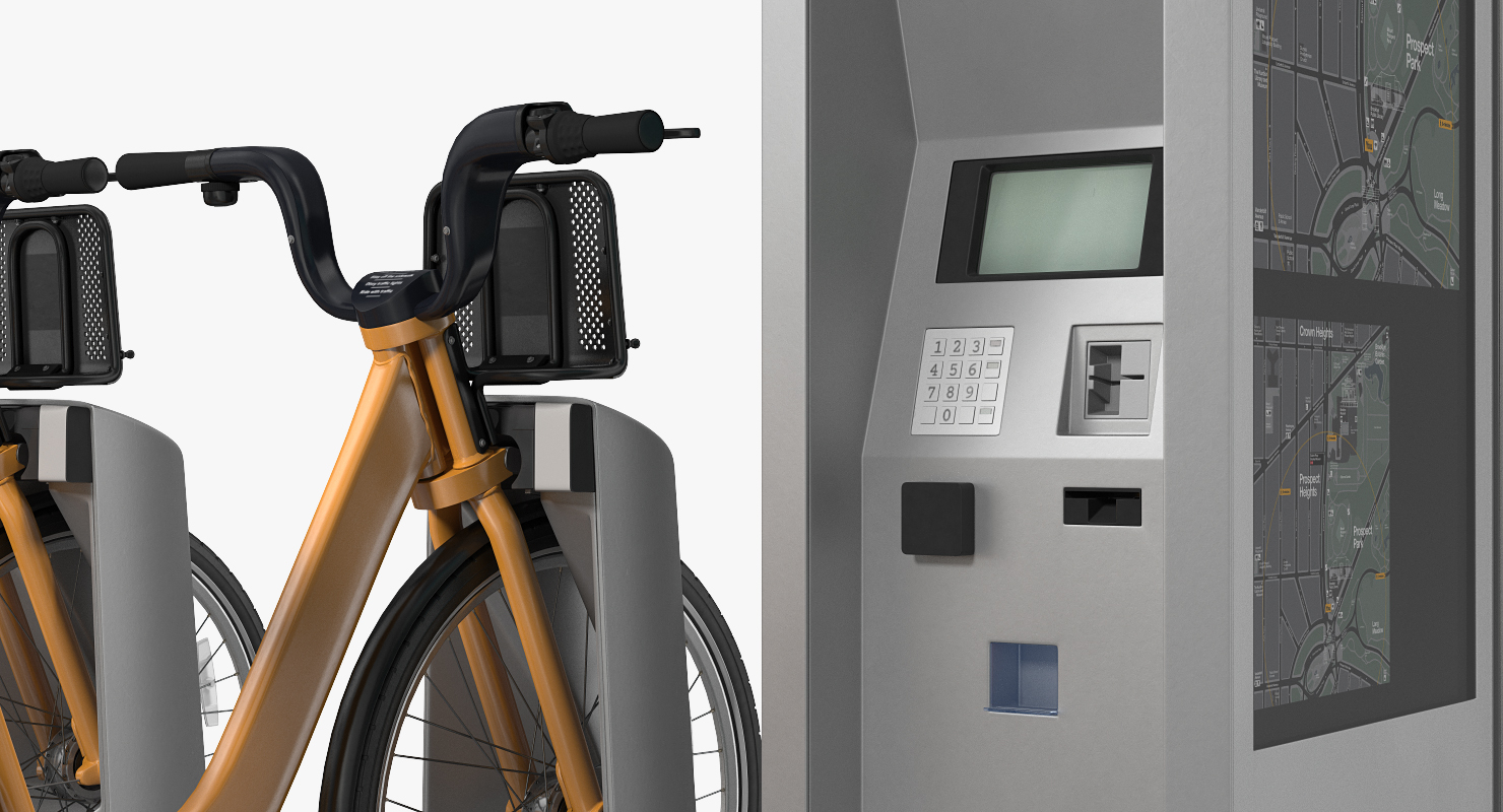 3D Sharing Pay Station with Bicycles Generic