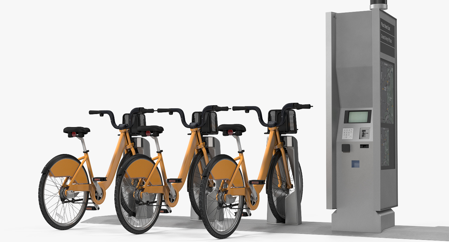 3D Sharing Pay Station with Bicycles Generic