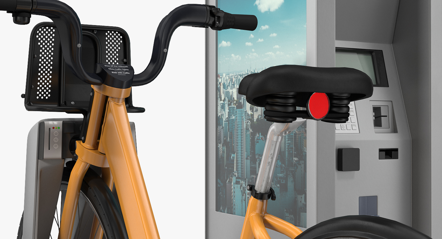 3D Sharing Pay Station with Bicycles Generic