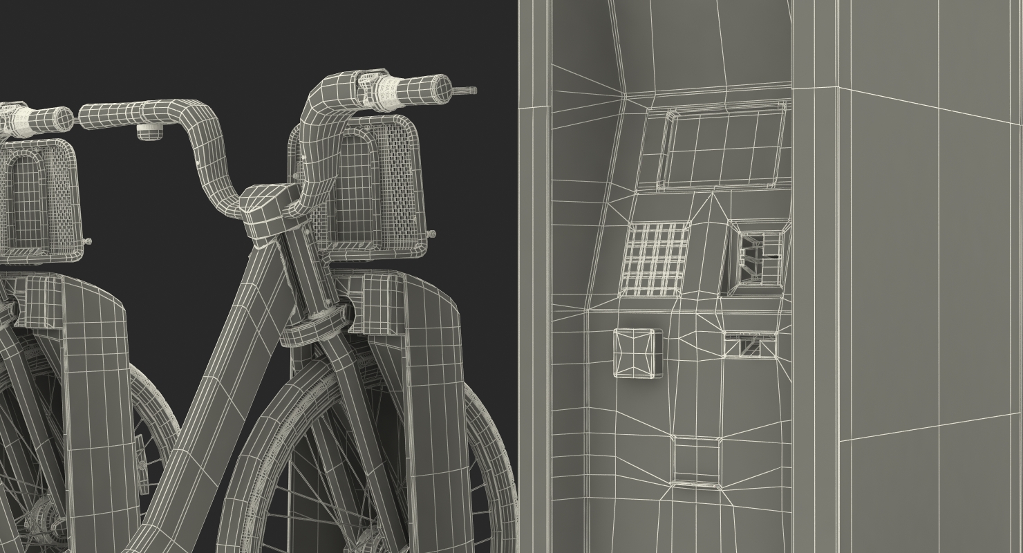 3D Sharing Pay Station with Bicycles Generic