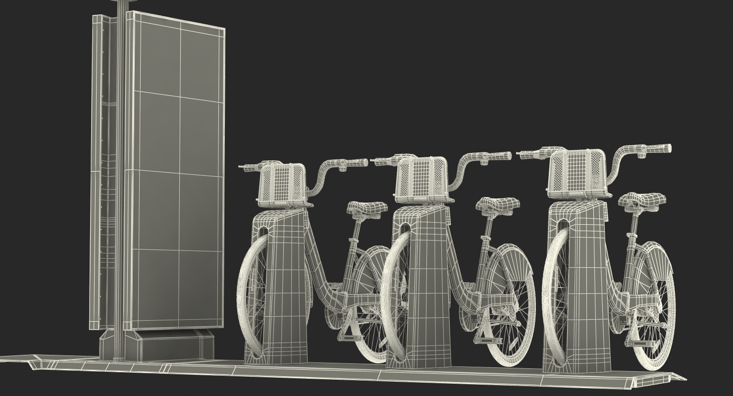 3D Sharing Pay Station with Bicycles Generic