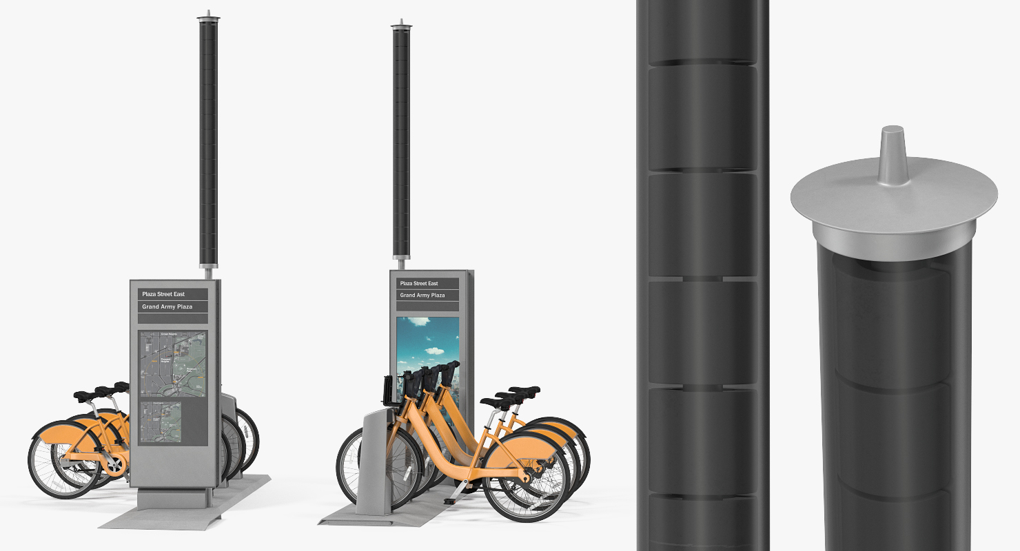 3D Sharing Pay Station with Bicycles Generic