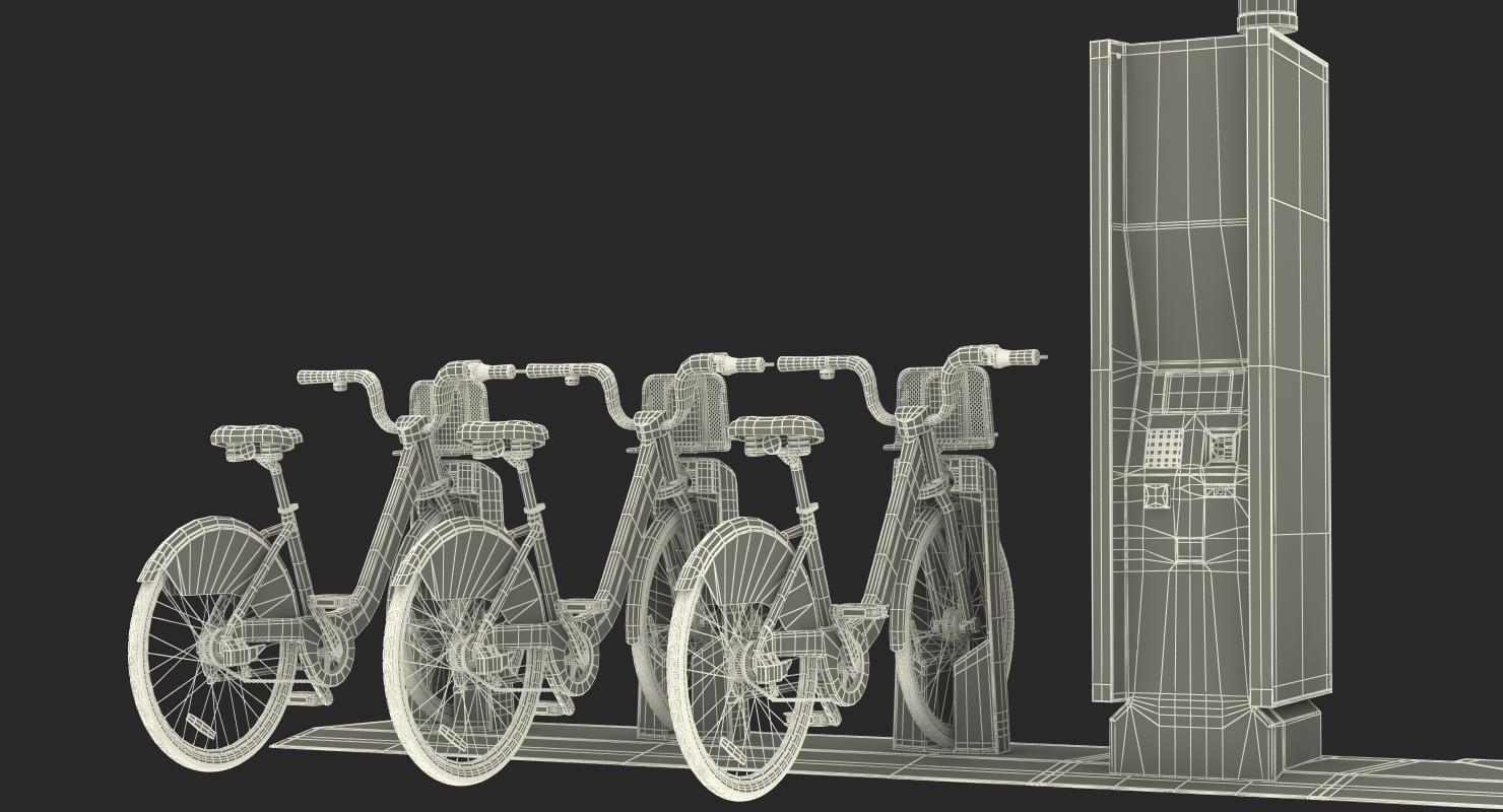 3D Sharing Pay Station with Bicycles Generic