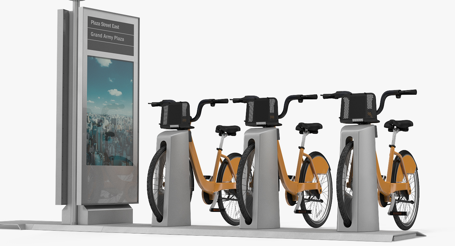 3D Sharing Pay Station with Bicycles Generic