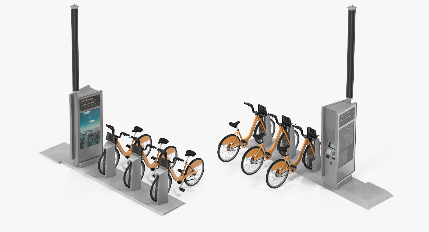 3D Sharing Pay Station with Bicycles Generic