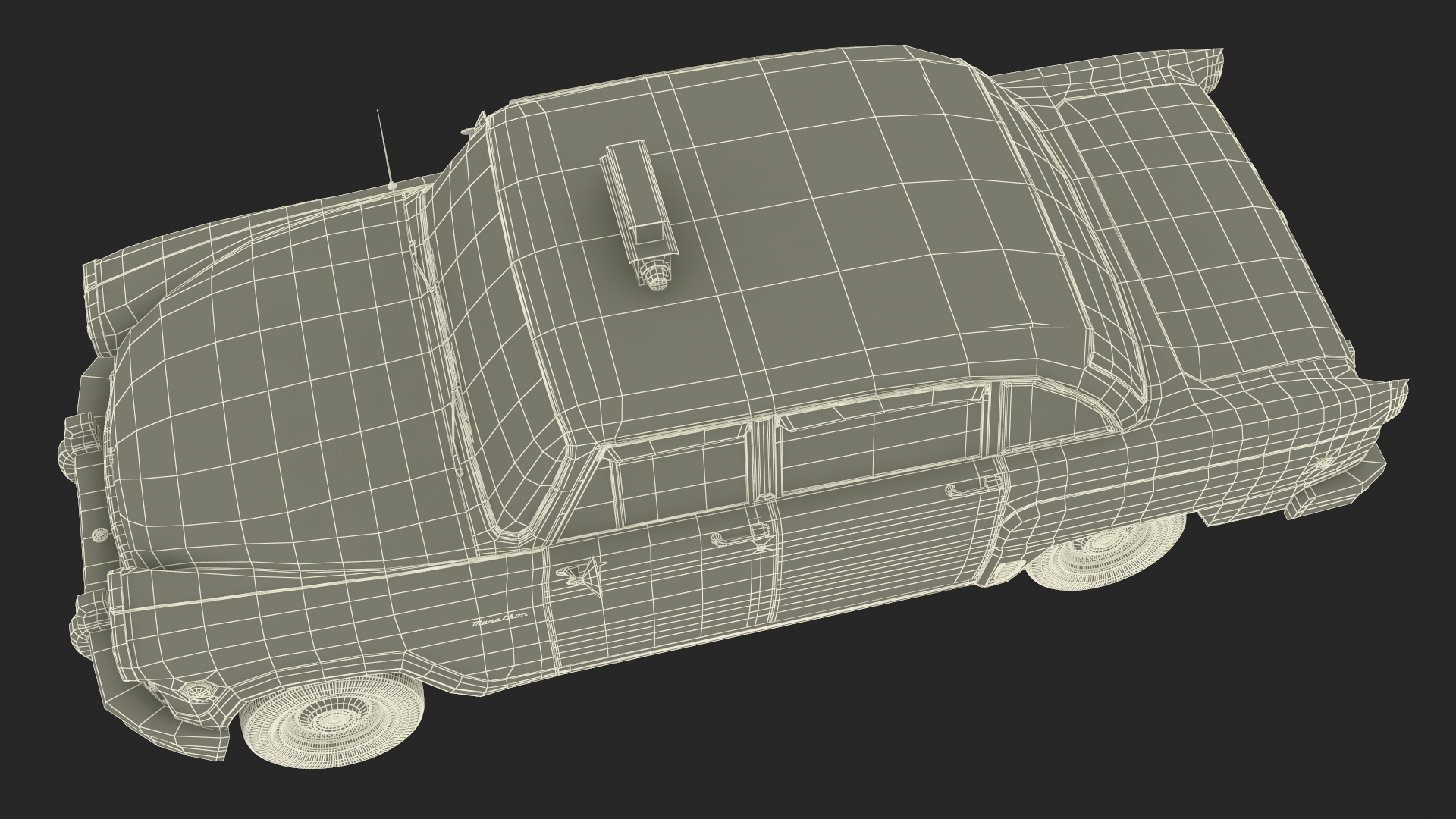 3D Checker Taxicab 1982 Rigged for Cinema 4D