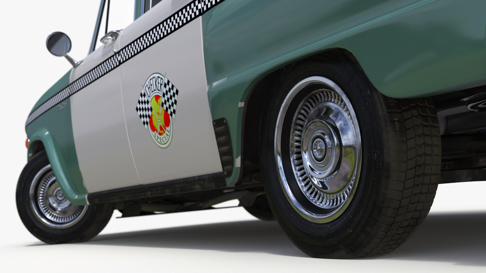 3D Checker Taxicab 1982 Rigged for Cinema 4D