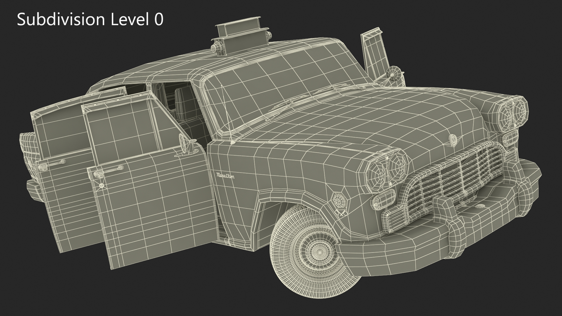 3D Checker Taxicab 1982 Rigged for Cinema 4D