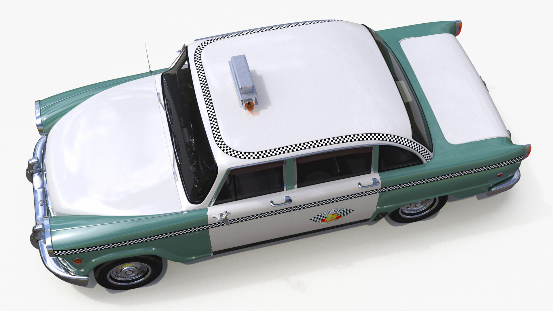 3D Checker Taxicab 1982 Rigged for Cinema 4D