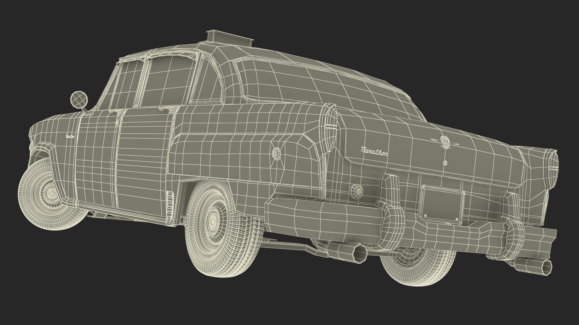 3D Checker Taxicab 1982 Rigged for Cinema 4D