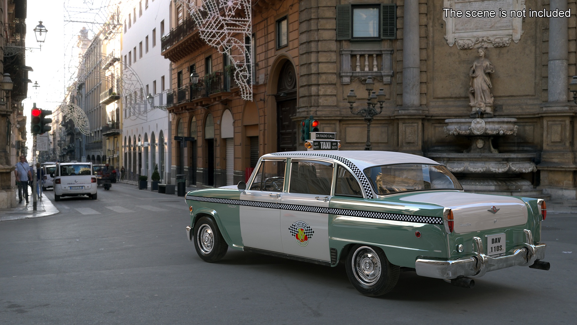 3D Checker Taxicab 1982 Rigged for Cinema 4D