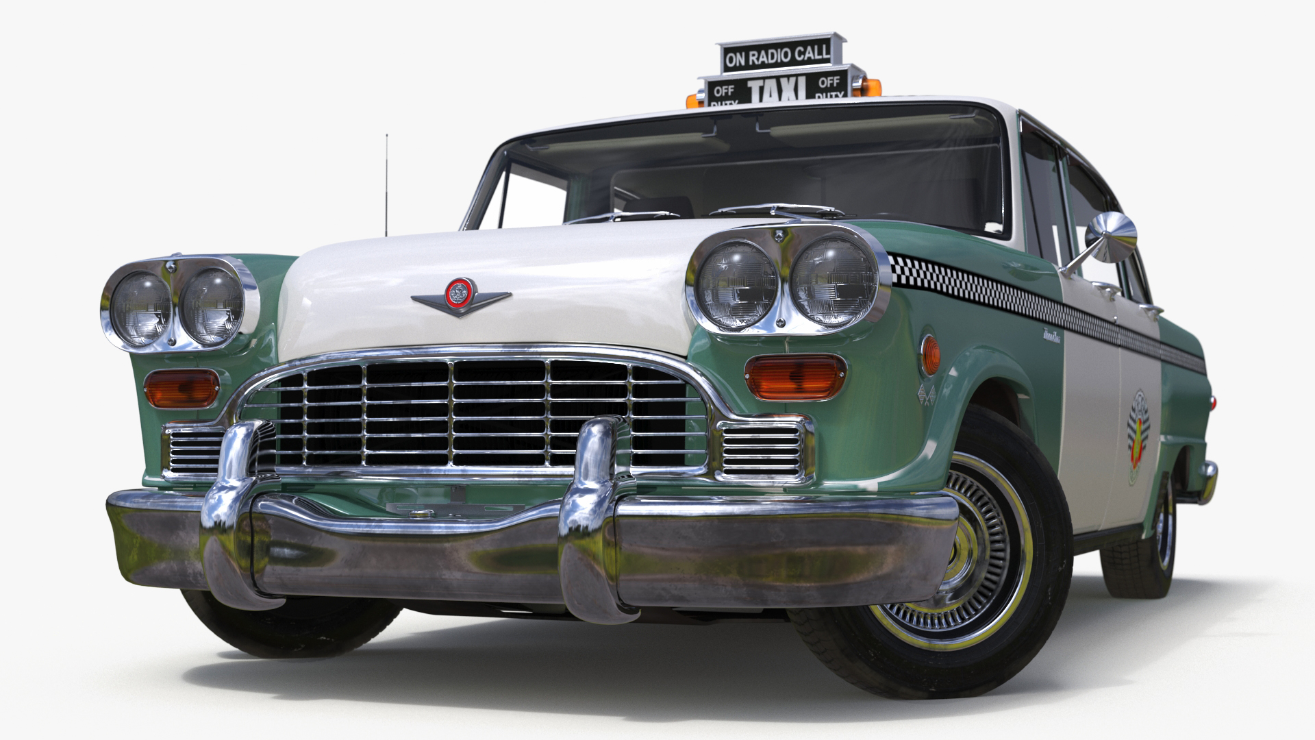 3D Checker Taxicab 1982 Rigged for Cinema 4D