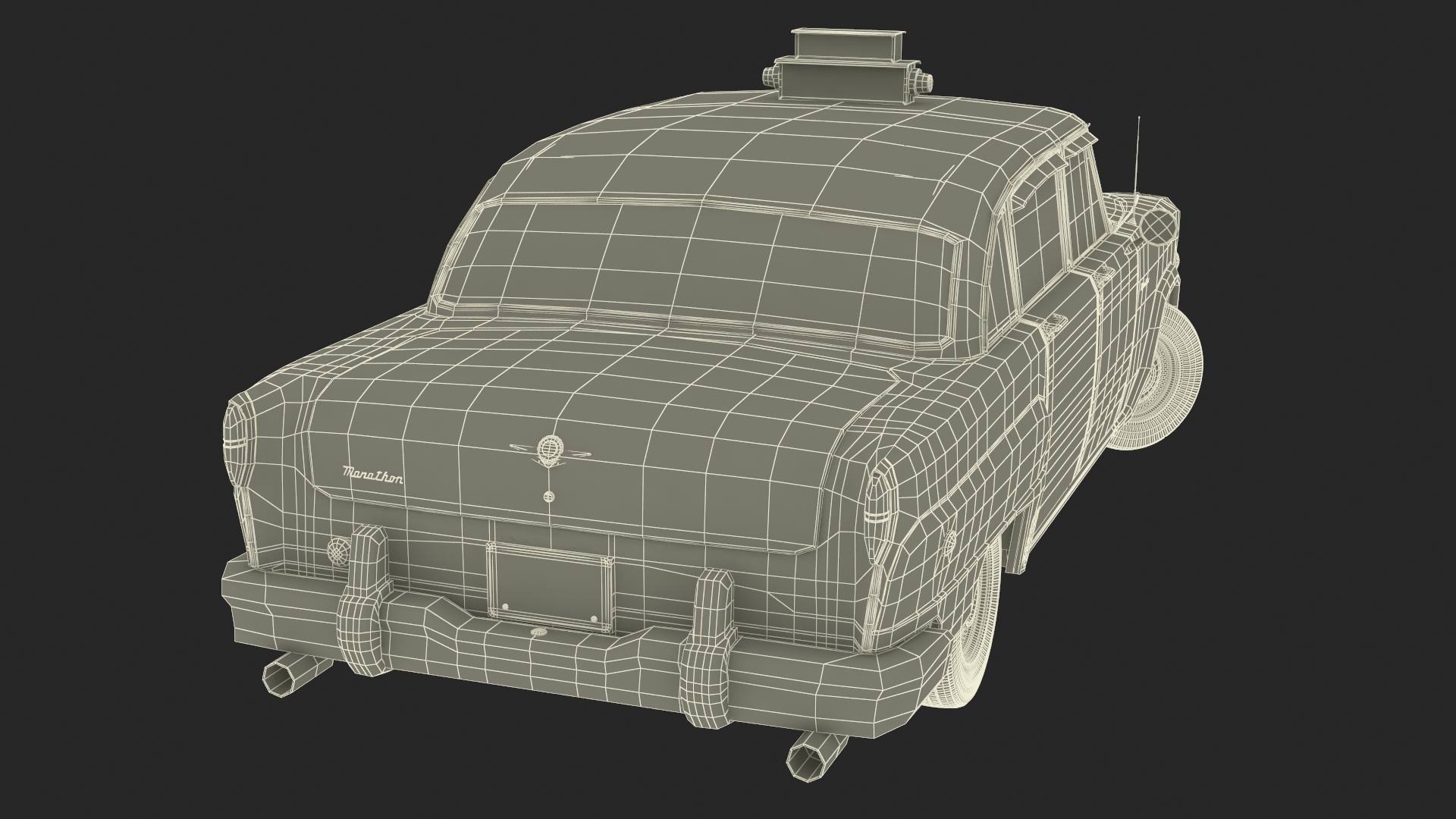 3D Checker Taxicab 1982 Rigged for Cinema 4D